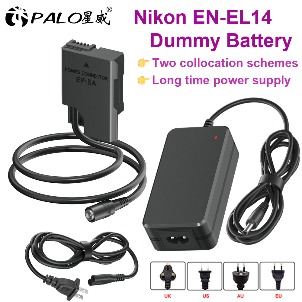 Nikon Camera D3500 - EN-EL14 EL14A EP-5A batterie factice adaptateur