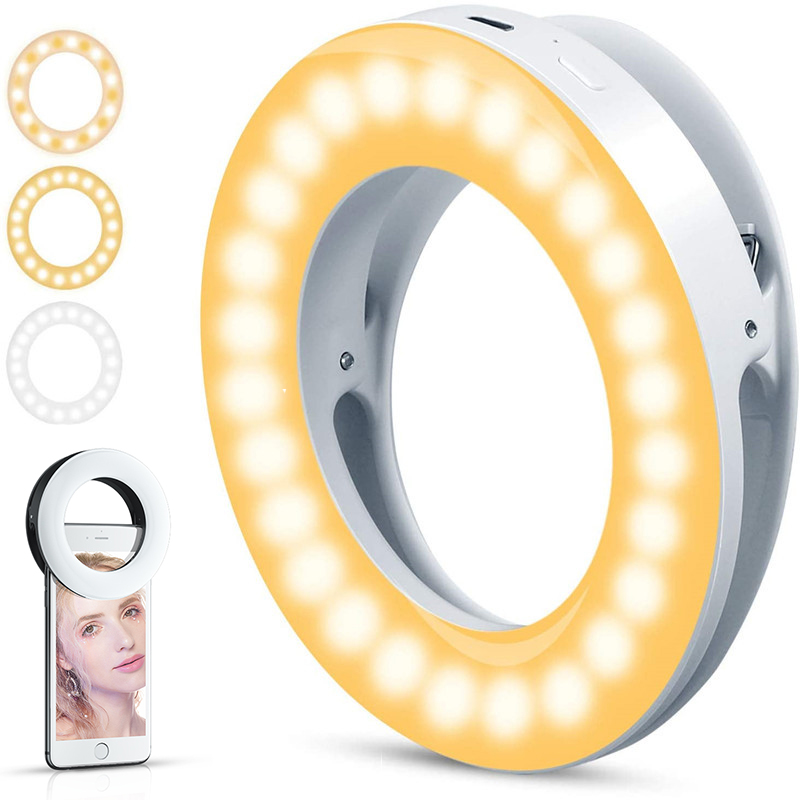 Photography Lighting Circle - Mise à niveau 3200K-6500K LED Clip