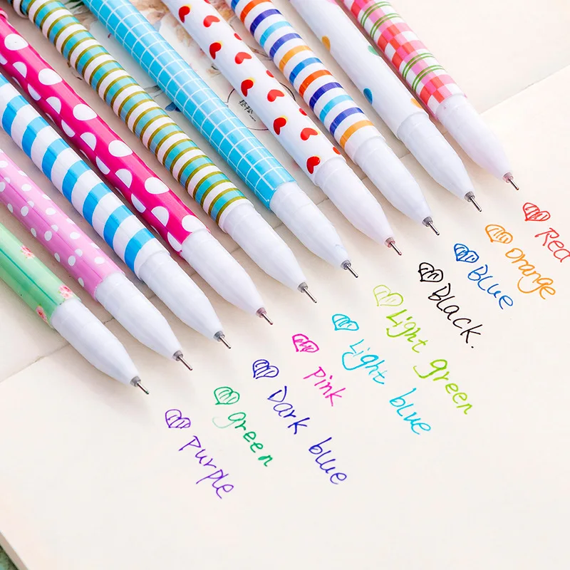 Coloured Gel Set - Ensemble de stylos Gel 10 couleurs,