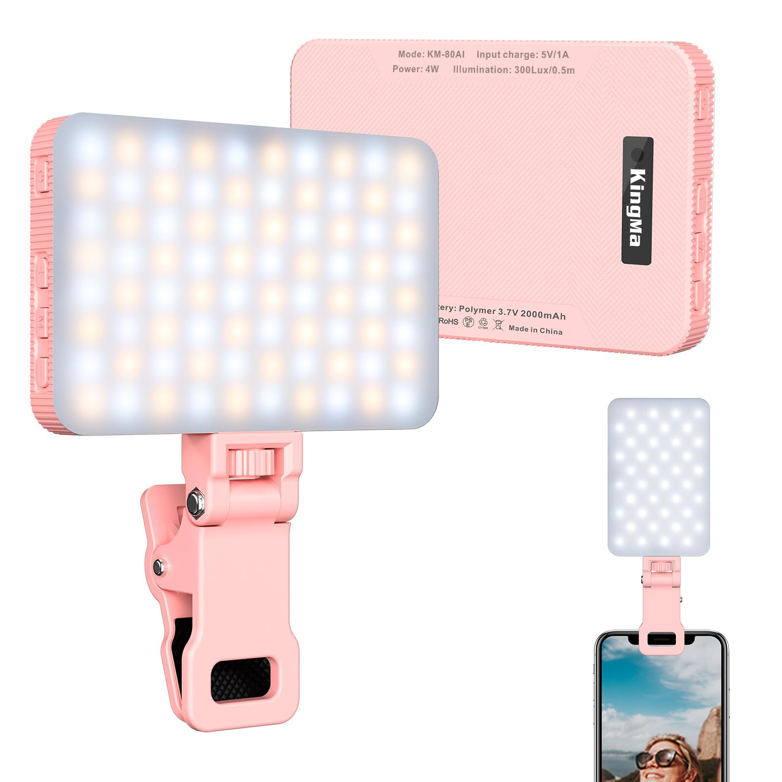 Makeup Photography Lighting - King Ma-Lampe selfie rose aste, portable,