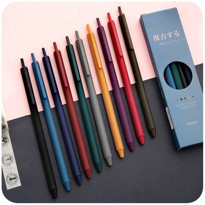 Coloured Gel Set - Ensemble de stylos triangulaires rétro ACIA,