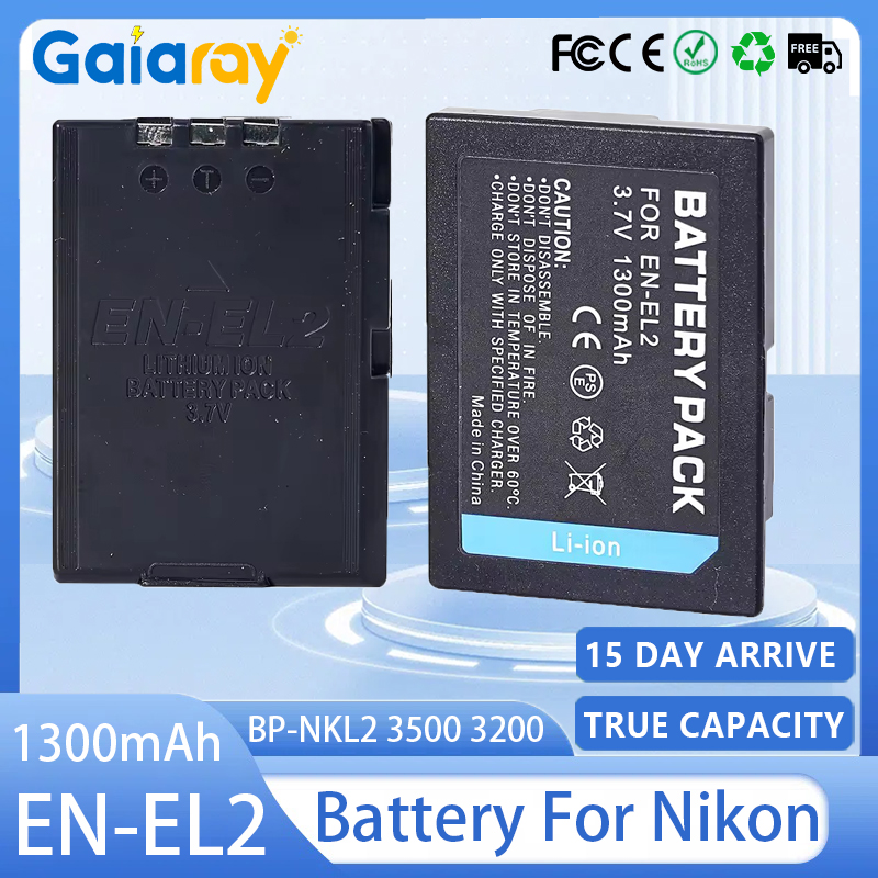 Nikon Camera D3500 - Batterie d'appareil photo EN-EL2 1300mAh 3.7V