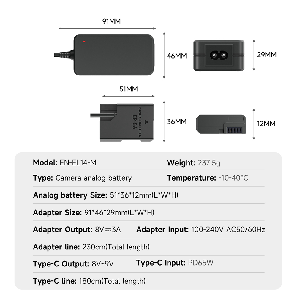 EN-EL14 EL14A EP-5A batterie f - Nikon Camera D3500 avis et prix