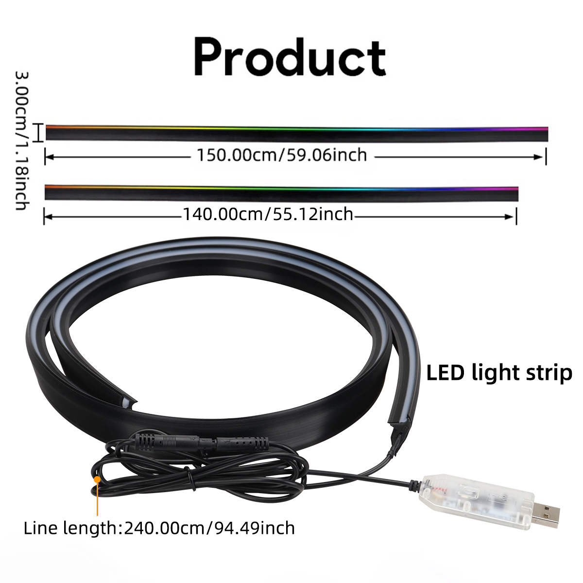 140/150CM symphonie voiture ta - Interior Photography Lighting avis et prix