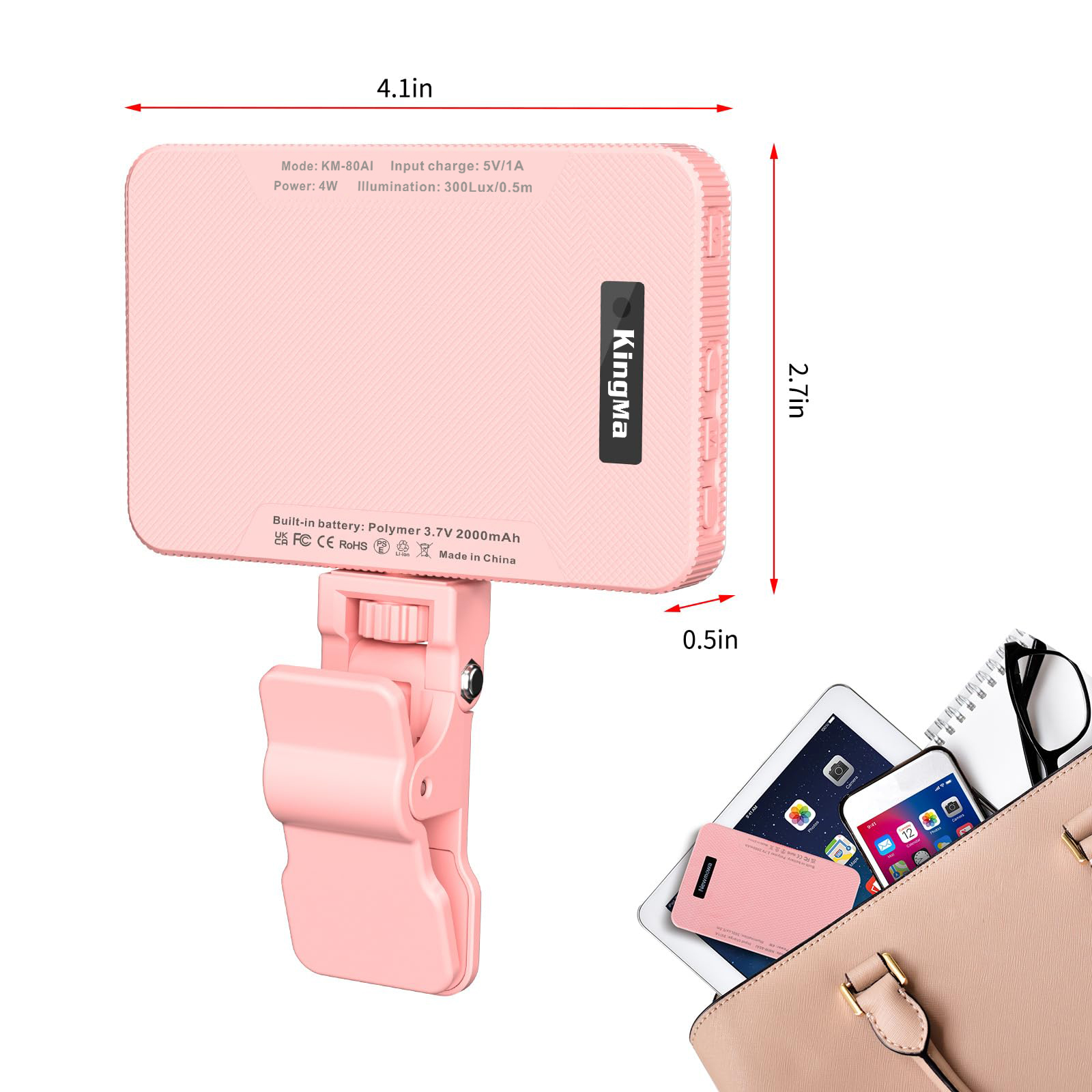King Ma-Lampe selfie rose aste - Makeup Photography Lighting avis et prix