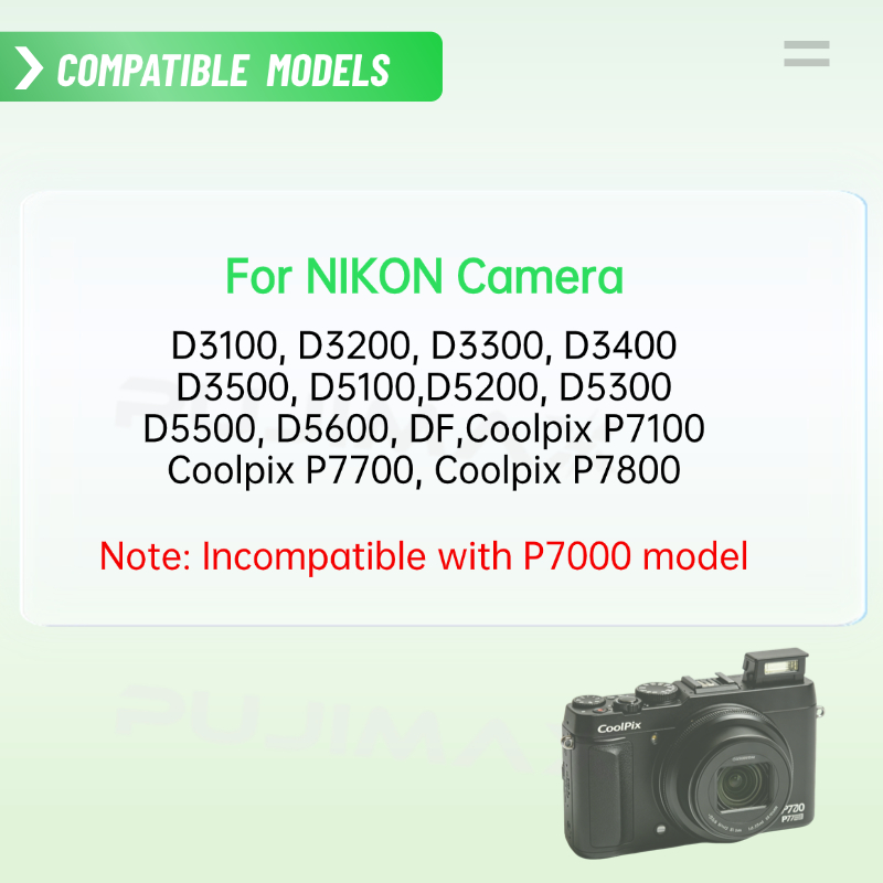 Batterie PUJIMAX 1650mAh EN-EL - Nikon Camera D3500 avis et prix