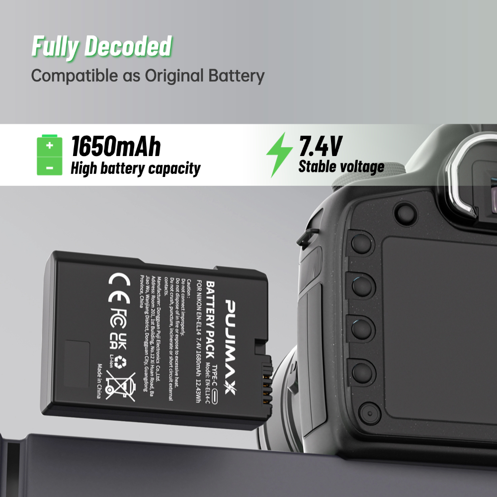Batterie PUJIMAX 1650mAh EN-EL - Nikon Camera D3500 avis et prix
