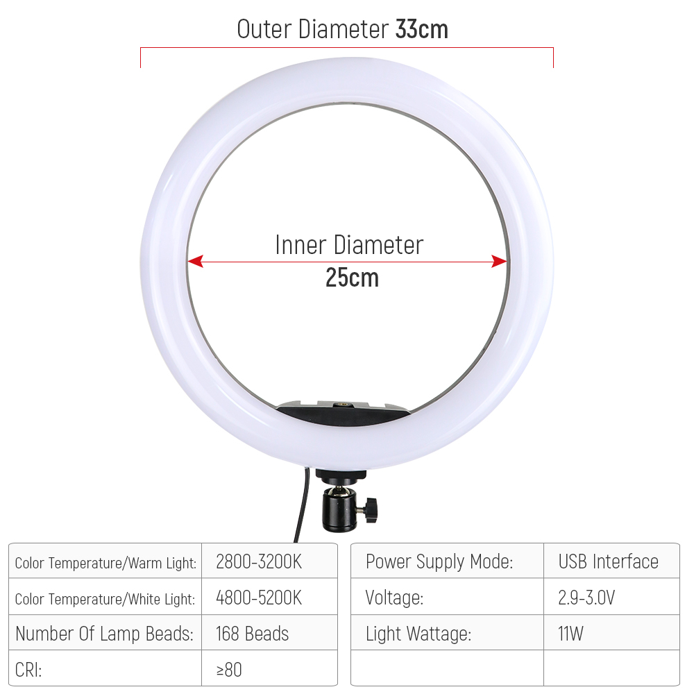 Anneau lumineux Led RGB de 12  - Photography Lighting Circle avis et prix